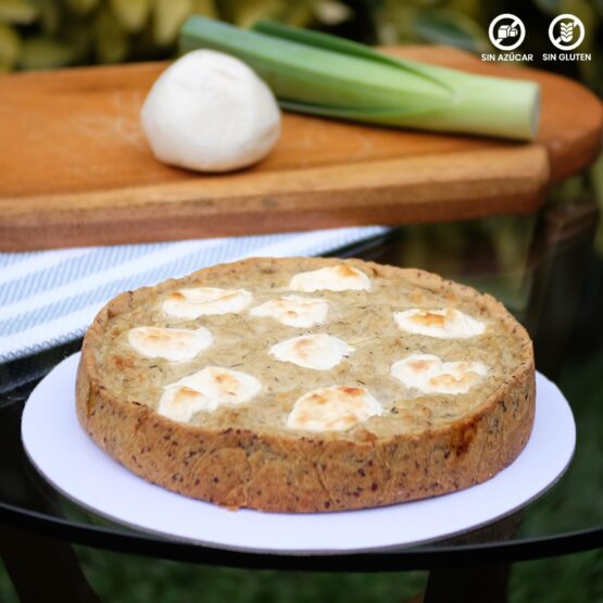 Quiche poro, alcachofa y queso cabra