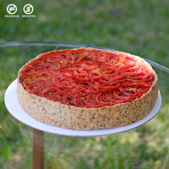 Quiche de tomate deshidratado y espinaca